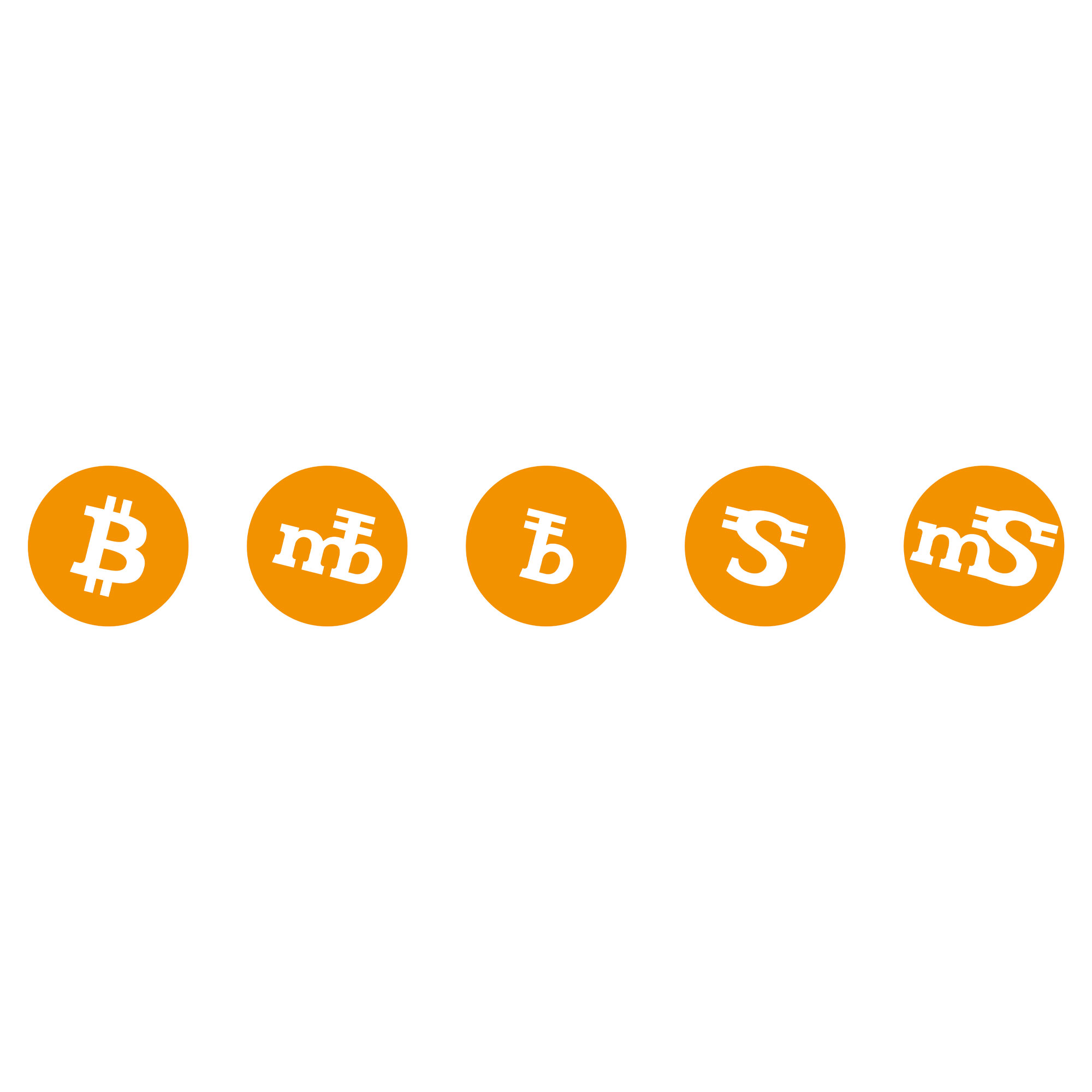 Bitcoin Signs White in a Orange Circle